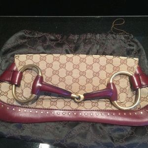 Authentic Gucci Mahogany Monogram Purse/Bag